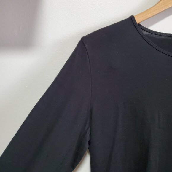 SEGMENTS 100% Merino Wool Base Layer Top Shirt Long Sleeve Black Women's Medium - Picture 3 of 11